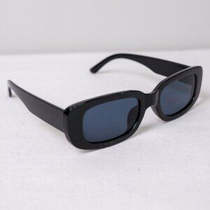 y2k rectangle retro style Black Frame, Dark Lens frame sunglasses